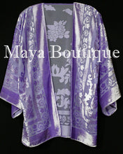 Lavender Jacket Kimono Burnout Velvet Short No Fringe Hand Dyed Maya Matazaro