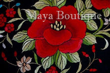 Embroidered Silk Opera Coat Kimono Flamenco Jacket Red Roses Black Maya Matazaro