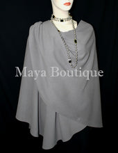 Gray Cape Ruana Wrap Coat Wool Cashmere Blend by Maya Cape Ruana USA Made