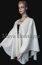 Cashmere Cape Ruana Wrap Coat Ivory by Maya Matazaro Made in USA