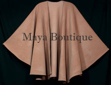 Salmon Cape Ruana Wrap Coat Cashmere Wool Blend by Maya Matazaro USA Made