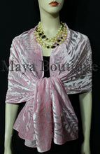 Maya Matazaro Rose Quartz Camellia Shawl Wrap Scarf Burnout Velvet Elegant!
