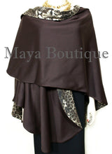 Reversible Wool Cashmere Cape Ruana Coat Animal Print  Solid Brown Maya Matazaro