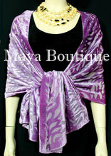 Maya Matazaro Lavender Camellia Shawl Wrap Scarf Burnout Velvet Elegant!