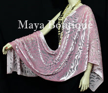 Maya Matazaro Rose Quartz Camellia Shawl Wrap Scarf Burnout Velvet Elegant!