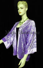 Lavender Jacket Kimono Burnout Velvet Short No Fringe Hand Dyed Maya Matazaro
