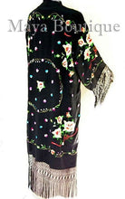 Yellow Rose Embroidered Silk Fringe Jacket Opera Coat Kimono Maya Matazaro