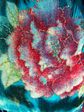 Silk Velvet Jacket Kimono Short Beaded Peacock Turquoise Maya Jacket