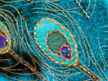 Silk Velvet Jacket Kimono Short Beaded Peacock Turquoise Maya Jacket