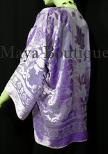 Lavender Jacket Kimono Burnout Velvet Short No Fringe Hand Dyed Maya Matazaro