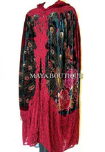 Cloak Opera Cape Peacock Victorian Rep Long Beaded Velvet Lace Lined Deep Red
