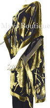 Caftan Dress Kimono Silk Burnout Velvet Antique Gold Blk Hand Dyed Maya Matazaro