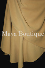Gold Cape Ruana Wrap Coat Cashmere Wool Blend by Maya Boutique Made in USA