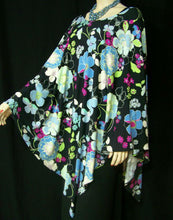 MAYA MATAZARO OVERSIZE TUNIC PONCHO CAFTAN TOP BLUE
