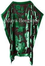 Caftan Dress Kimono Silk Burnout Velvet Green Black Hand Dyed Maya Matazaro