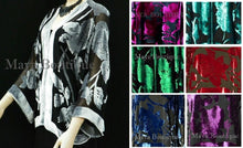 Silk Burnout Velvet Jacket Kimono Short Silver Black No Fringe Maya Matazaro