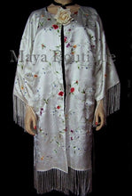 Silk Kimono Duster Coat Kimono All Embroidered & Lined Back Maya Embroidery Coat