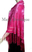 Pink Triangle Shawl Wrap Scarf Burnout Velvet With Fringe Maya Matazaro