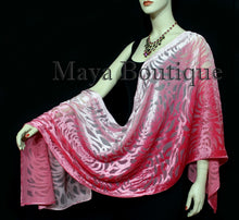 Maya Matazaro Hand Dyed Coral Pink Camellia Shawl Wrap Scarf Burnout Velvet USA