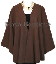 Expresso Brown Cape Ruana Wrap Coat Cashmere Wool Blend Maya Matazaro USA Made