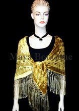 Silk Piano Shawl Wrap Scarf Burnout Velvet Antique Gold Hand Dyed Maya Matazaro