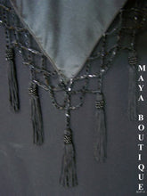 Silk Top Peacock Painted & Beaded Black Multi S Maya Matazaro