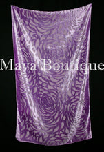 Maya Matazaro Lavender Camellia Shawl Wrap Scarf Burnout Velvet Elegant!