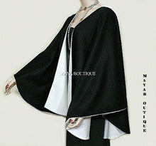 Cashmere Reversible Cape Ruana Wrap Coat Ivory & Black Maya Matazaro USA Made