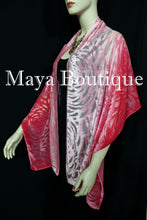 Maya Matazaro Hand Dyed Coral Pink Camellia Shawl Wrap Scarf Burnout Velvet USA