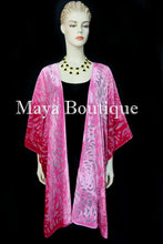 Pink Ombre Camellia Burnout Velvet Caftan Kimono Duster Hand Dyed Maya Matazaro