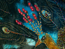 Silk Velvet Jacket Kimono Short Beaded Peacock Turquoise Maya Jacket