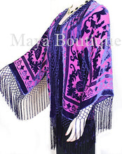 Fringe Jacket Kimono Duster Bolero Silk Burnout Velvet Pink Purple Short Maya