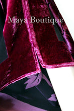 Caftan Dress Kimono Silk Burnout Velvet MAYA Dyed Stained Glass Orchid & Purple