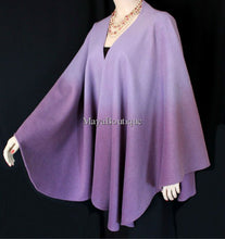 Cashmere Cape Ruana Wrap Ombres Hand Dyed Lilac & Amethyst Maya Matazaro