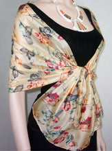 Silk Scarf Wrap Sash Pastel Floral Banana + Gift Box Maya Matazaro