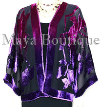 Silk Velvet Jacket Short Kimono No Fringe Hand Dyed Pink Purple Maya Matazaro