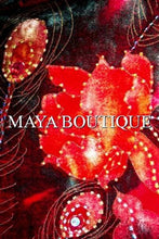 Silk Velvet Kimono Opera Coat Duster Beaded Red Multi Peacock Maya Matazaro