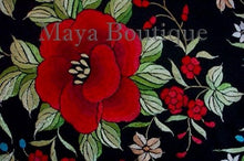 Embroidered Silk Opera Coat Kimono Flamenco Jacket Red Roses Black Maya Matazaro