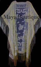 Vanilla Kaftan Duster Fringe Jacket Kimono Opera Burnout Velvet Maya Matazaro