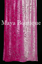 Maya Matazaro Hand Dyed Magenta Pink Camellia Shawl Wrap Scarf Burnout Velvet