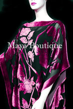 Caftan Dress Kimono Silk Burnout Velvet Pink Black Hand Dyed Maya Matazaro