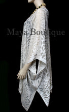 Ivory Pearl Camellia Burnout Velvet Caftan Kimono Jacket Maya Matazaro USA Made