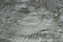 Ivory Flamenco Embroidered Silk Piano Shawl Wrap Flowers & Birds 88" Maya