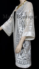 Ivory Long Kimono Jacket Burnout Velvet No Fringe Maya Matazaro