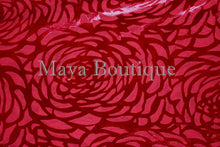 Maya Matazaro True Red Camellia Shawl Wrap Scarf Burnout Velvet Elegant!