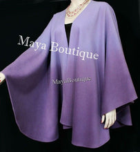 Cashmere Cape Ruana Wrap Ombres Hand Dyed Lilac & Amethyst Maya Matazaro