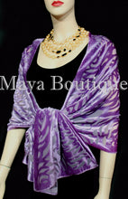 Maya Matazaro Lavender Camellia Shawl Wrap Scarf Burnout Velvet Elegant!