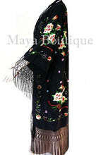 Yellow Rose Embroidered Silk Fringe Jacket Opera Coat Kimono Maya Matazaro