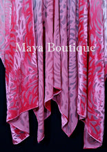 Maya Matazaro Coral Ombre Camellia Burnout Velvet Caftan Kimono Jacket Hand Dyed
