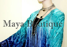 Wearable Art Silk Burnout Velvet Fringe Jacket Flapper Style Hand Dyed Maya Plus
